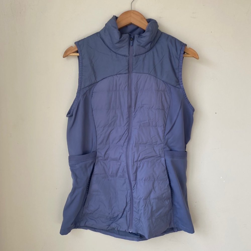lululemon Down For It All Vest Size 12, EUC, Lavendar Gray